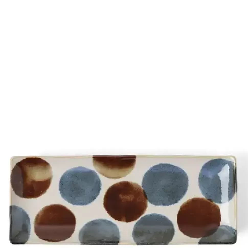 MIYA Company Rectangle Plates^Rustic Dots Rectangle Plate