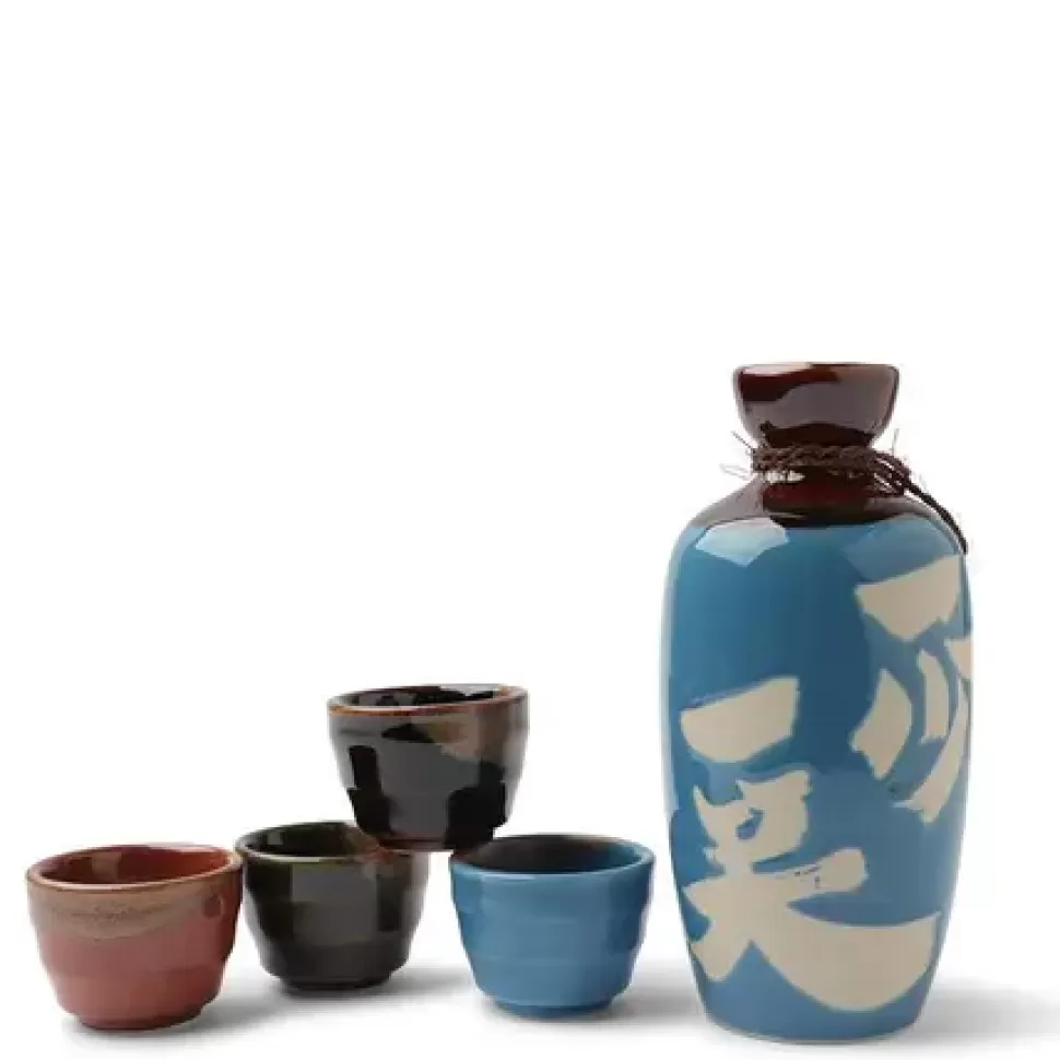 MIYA Company Sake Sets^Sake Set Turquoise Issho Issho