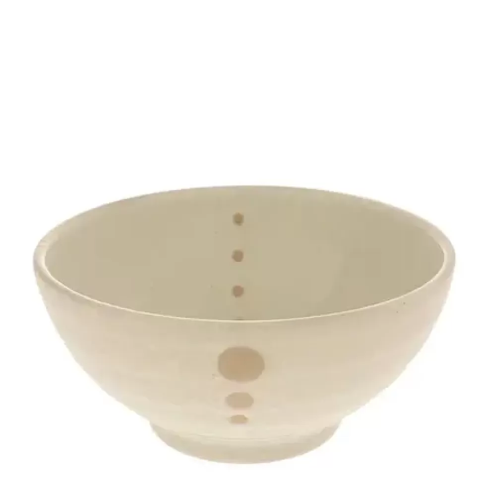 MIYA Company Medium Bowls^Satin White Dots 7-1/4" Bowl