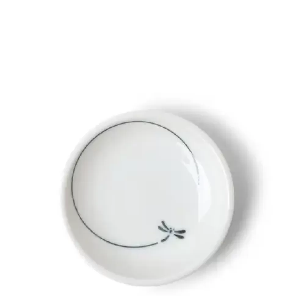 MIYA Company Sauce Dishes^Sauce Dish 3-3/4" White Dragonfly Flight