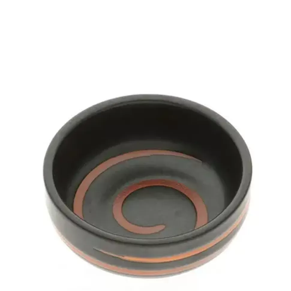 MIYA Company Sauce Dishes^Sauce Dish Black Caramel Swirl