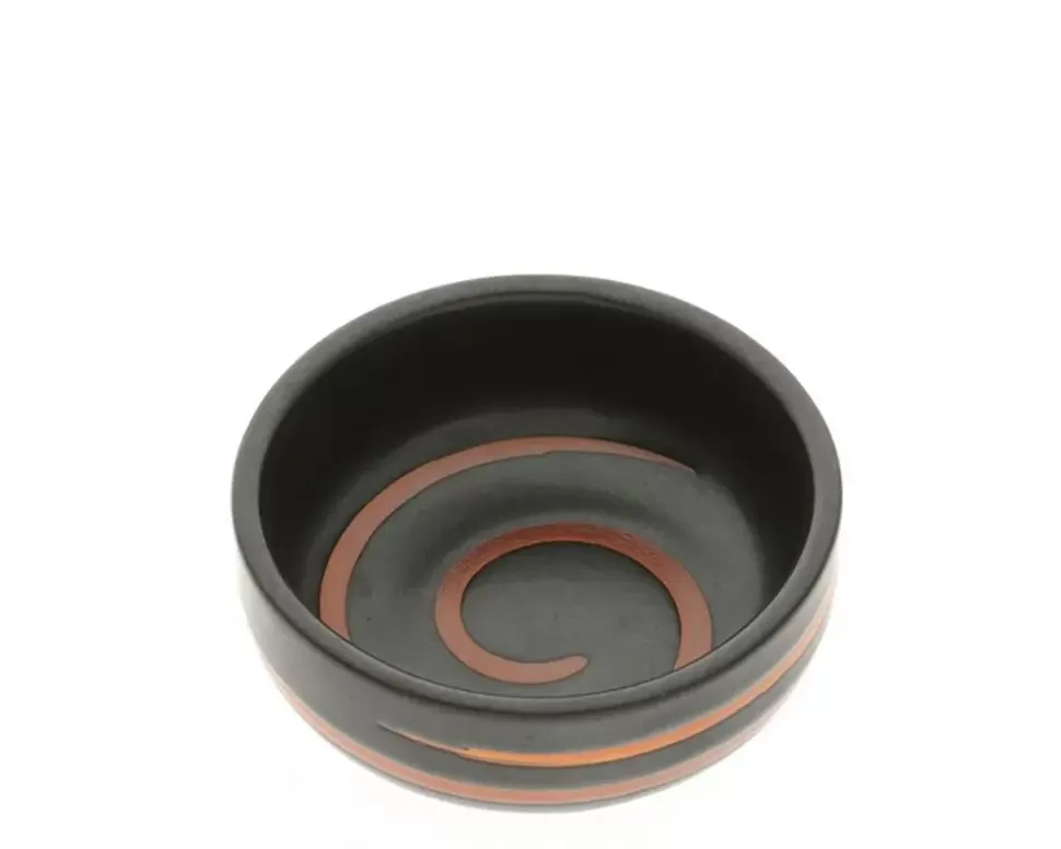 MIYA Company Sauce Dishes^Sauce Dish Black Caramel Swirl