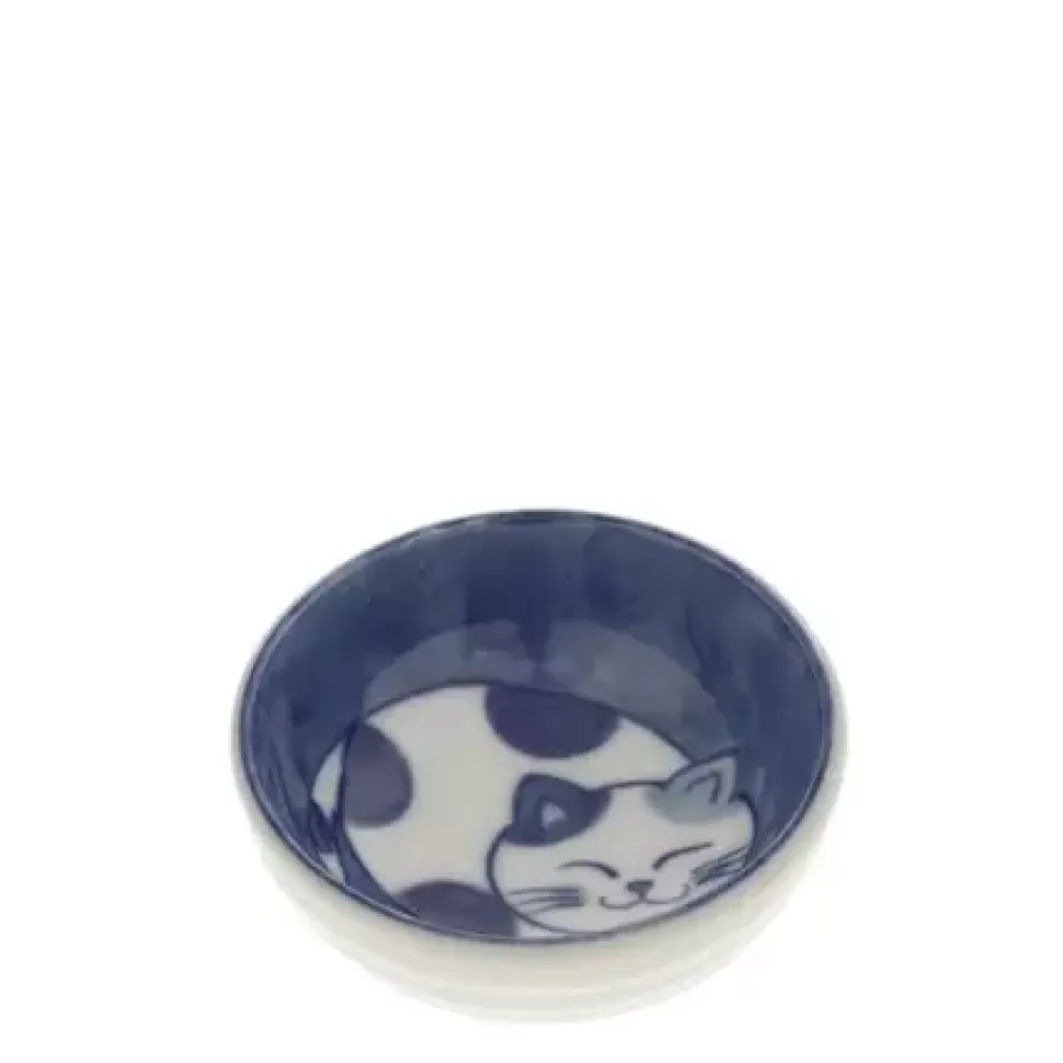 MIYA Company Cats^Sauce Dish Cat Nap Blue/White