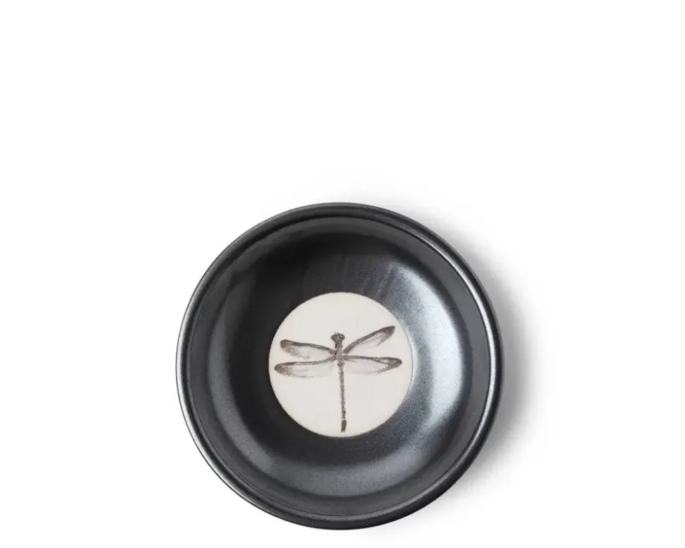 MIYA Company Sauce Dishes^Sauce Dish Graphite Gray/Black Dragonfly