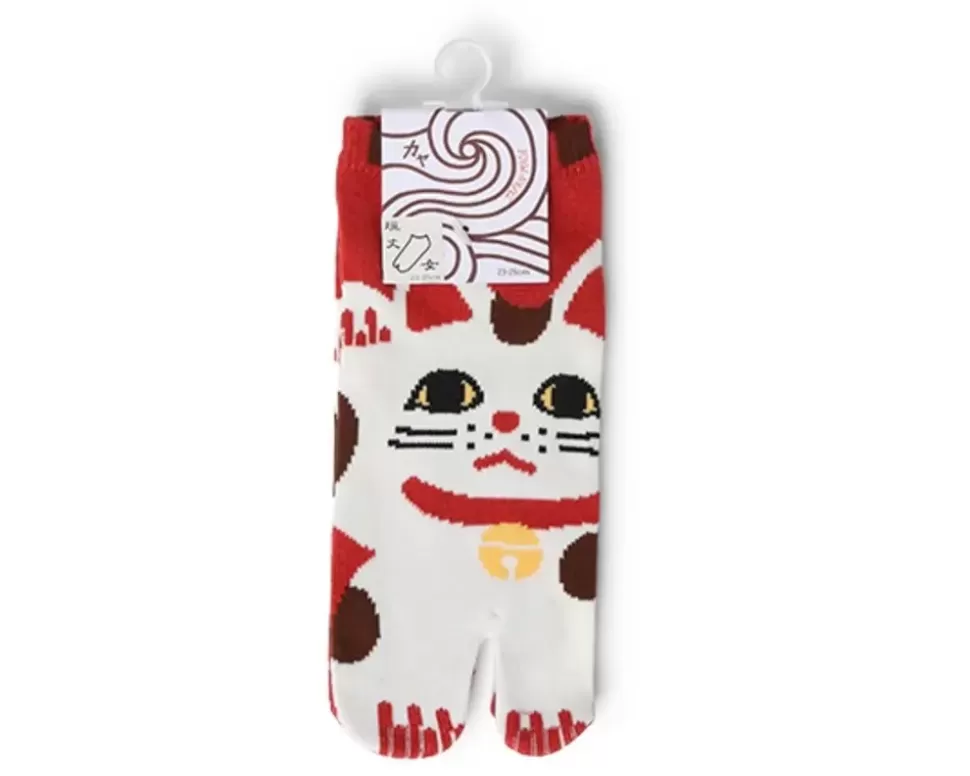 MIYA Company Other^Tabi Socks - Maneki Neko Red