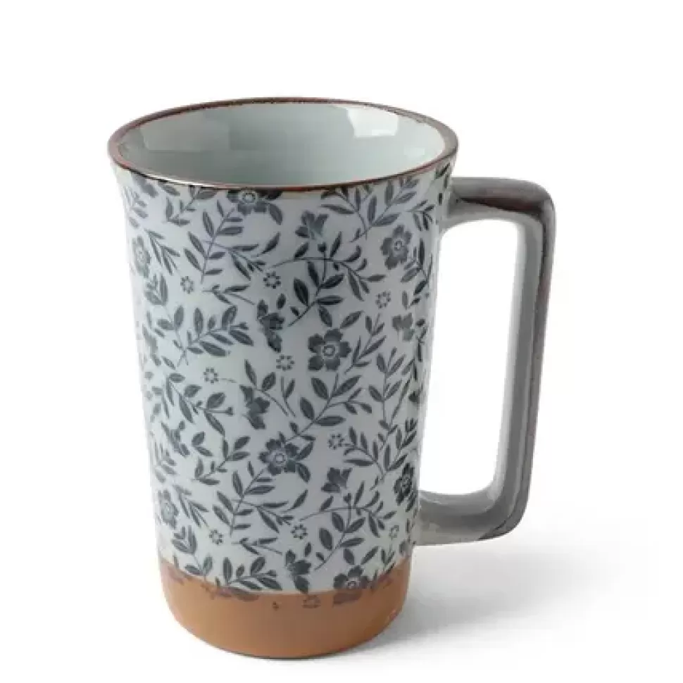 MIYA Company Mugs^Tall Mug Blue Floral 12 Oz.