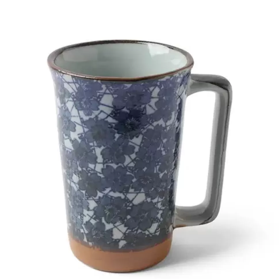 MIYA Company Mugs^Tall Mug Blue Flowers 12 Oz.