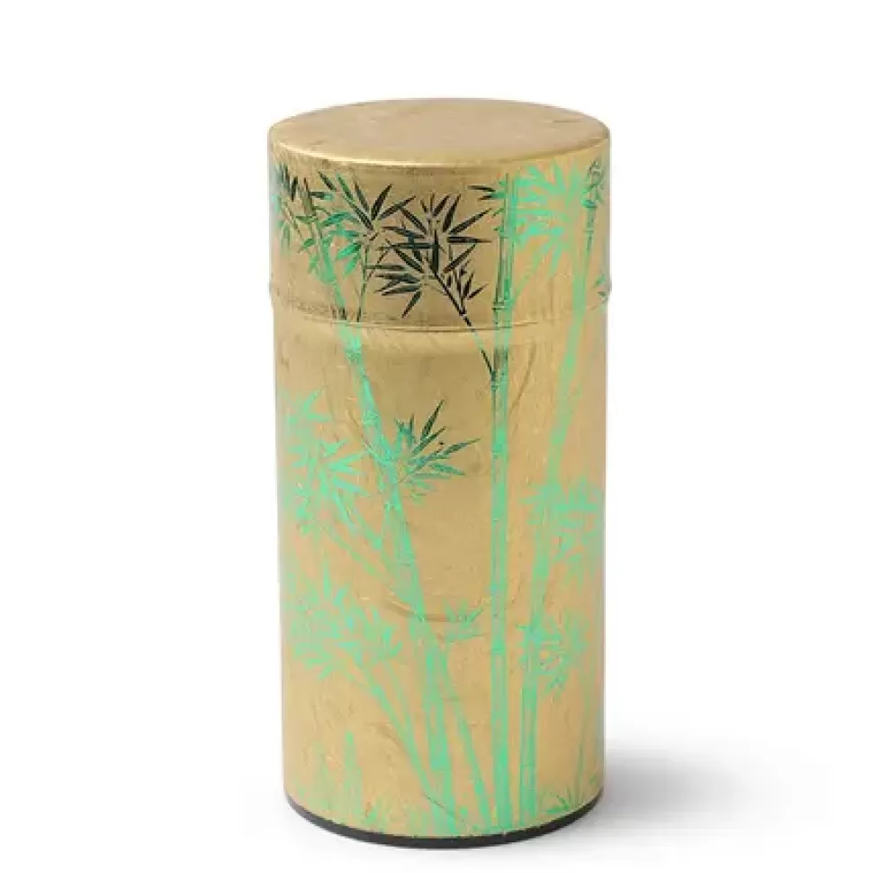 MIYA Company Teaware Accessories^Tea Canister Gold/Green Foil Bamboo