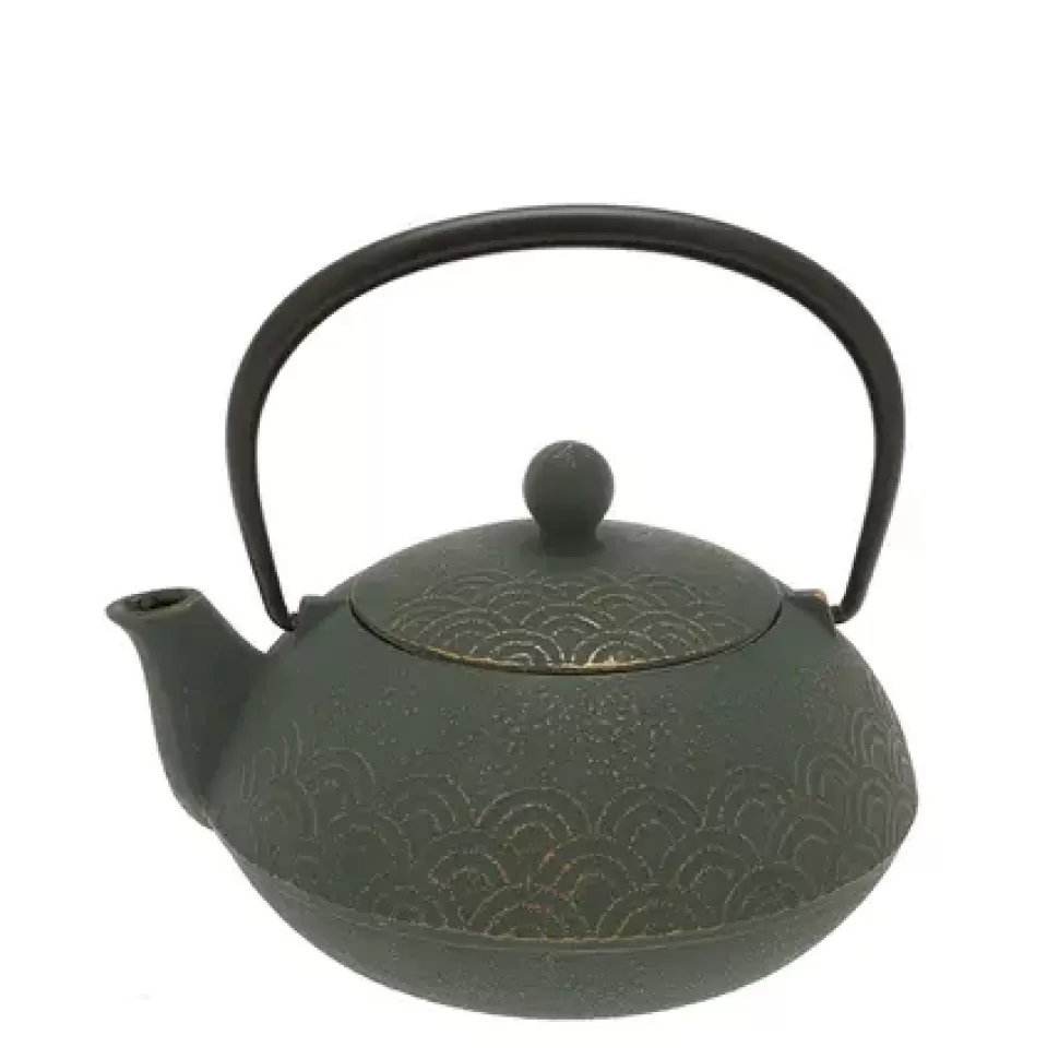 MIYA Company Teapots - Cast Iron^Teapot Cast Iron Bronze Waves