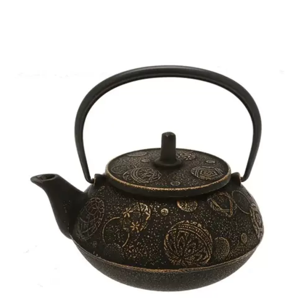 MIYA Company Teapots - Cast Iron^Teapot Cast Iron Gold Black Mari