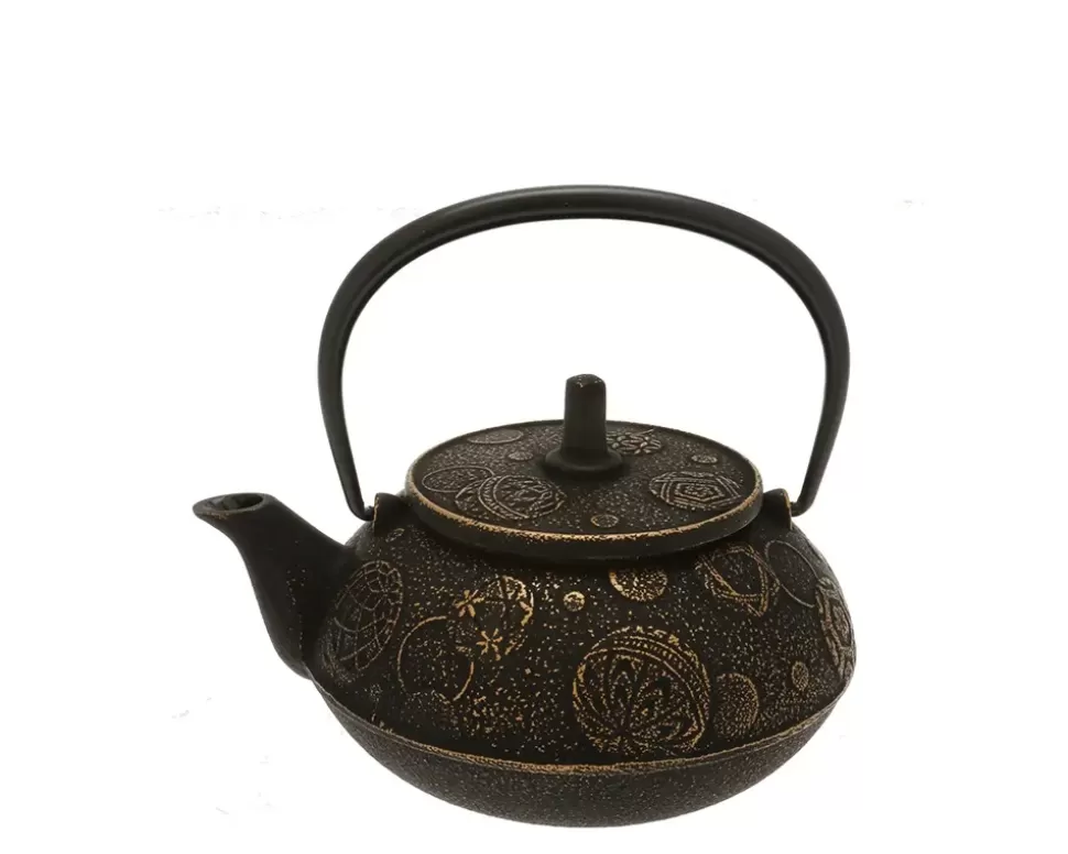 MIYA Company Teapots - Cast Iron^Teapot Cast Iron Gold Black Mari