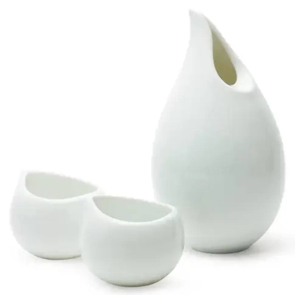 MIYA Company Sake Sets^Tear Drop White Sake Set