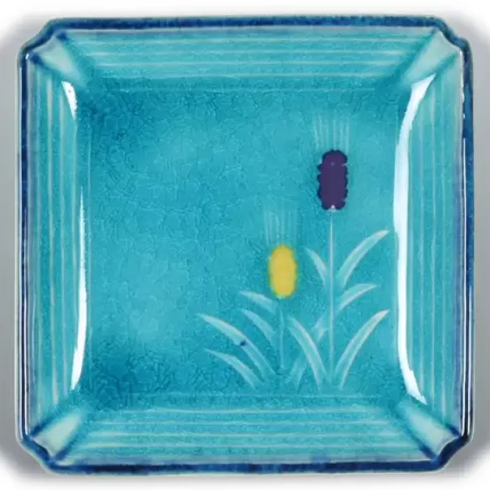 MIYA Company Small Plates^Turquoise Blue Mugi 4.5" Sq. Plate