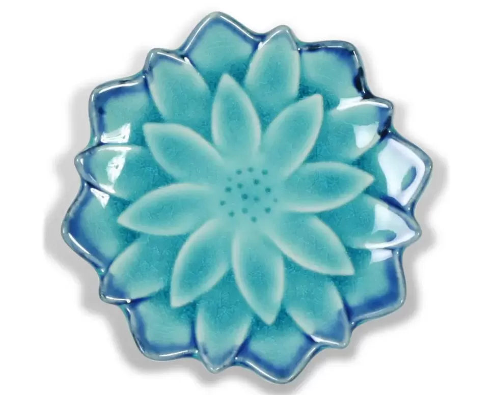 MIYA Company Small Plates^Turquoise Blue Mum 4.75" Plate